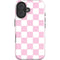 Pink and White Checkerboard iPhone 16 Impact Case